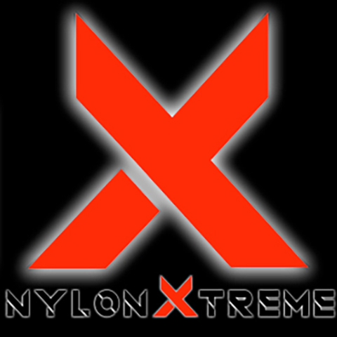 NylonXtreme VR porn studio logo — 28 latex fetish scenes produced in high-resolution virtual reality formats.