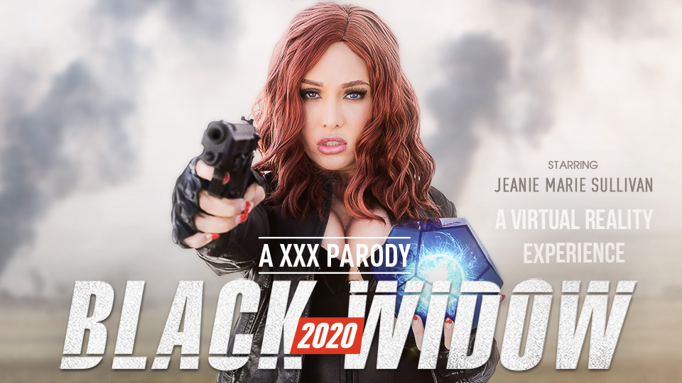 Jeanie Marie Sullivan in Black Widow cosplay receives a POV blowjob in 4K VR from VR Bangers