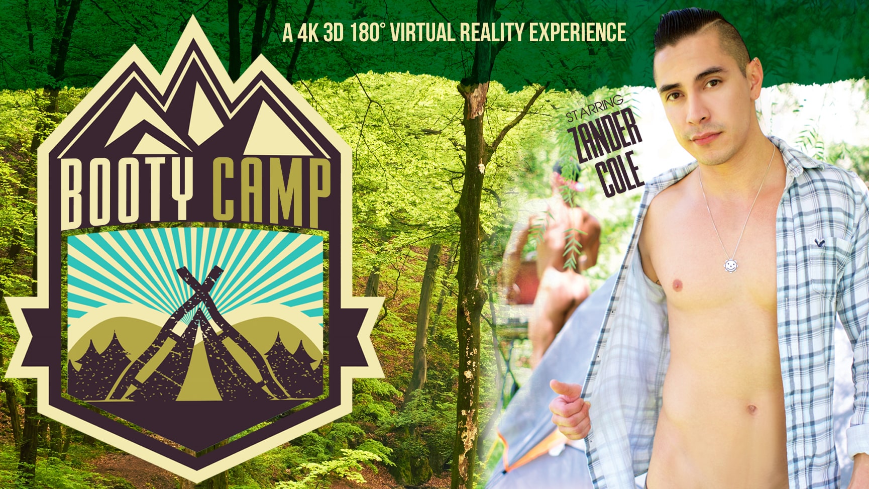 Micah Brandt and Zander Cole perform anal and oral acts in a VR gay porn scene filmed in 60 FPS.