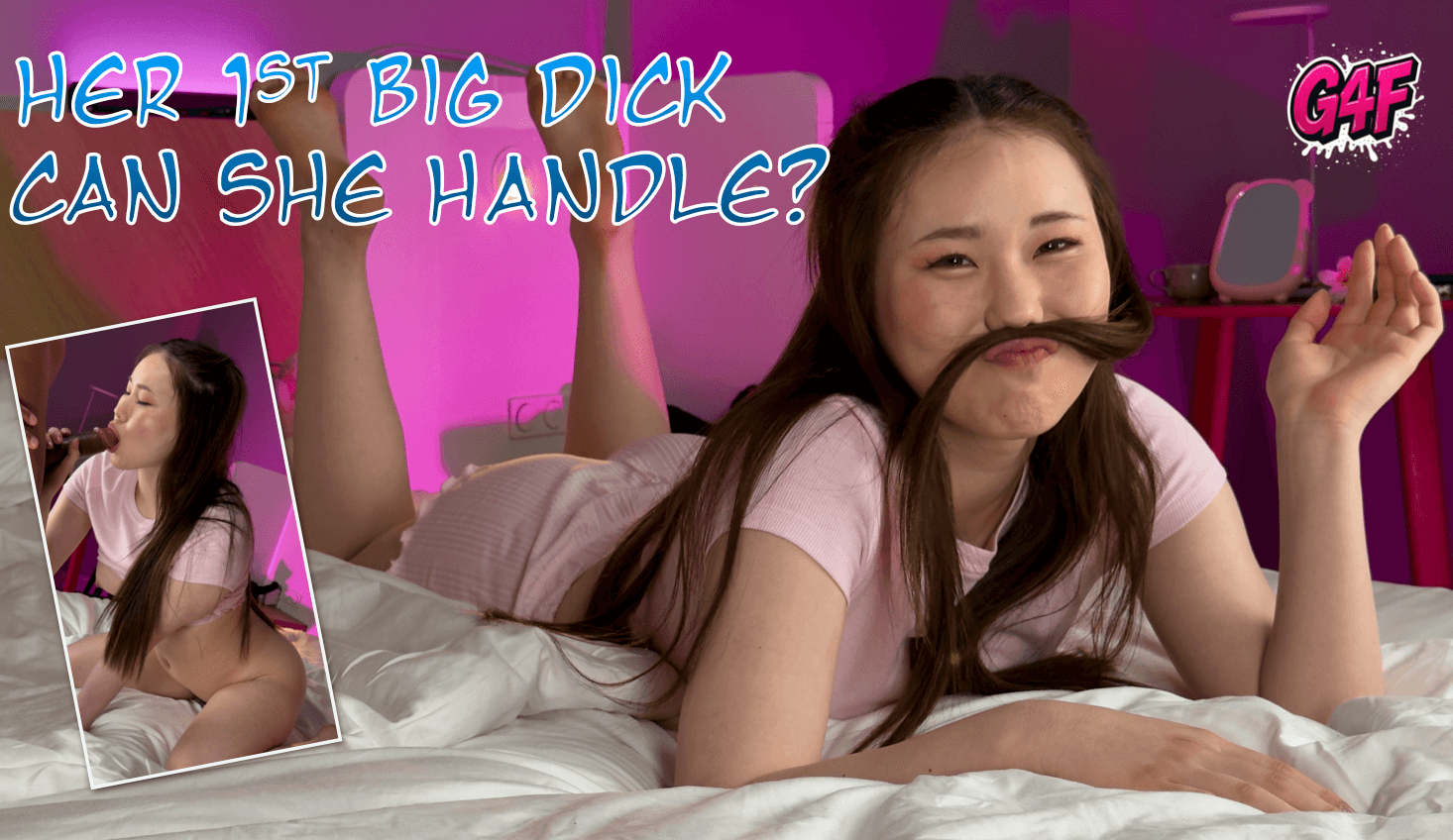 Asuka Tenshi performs a POV blowjob while touching her medium tits in this G4Fun adult VR production