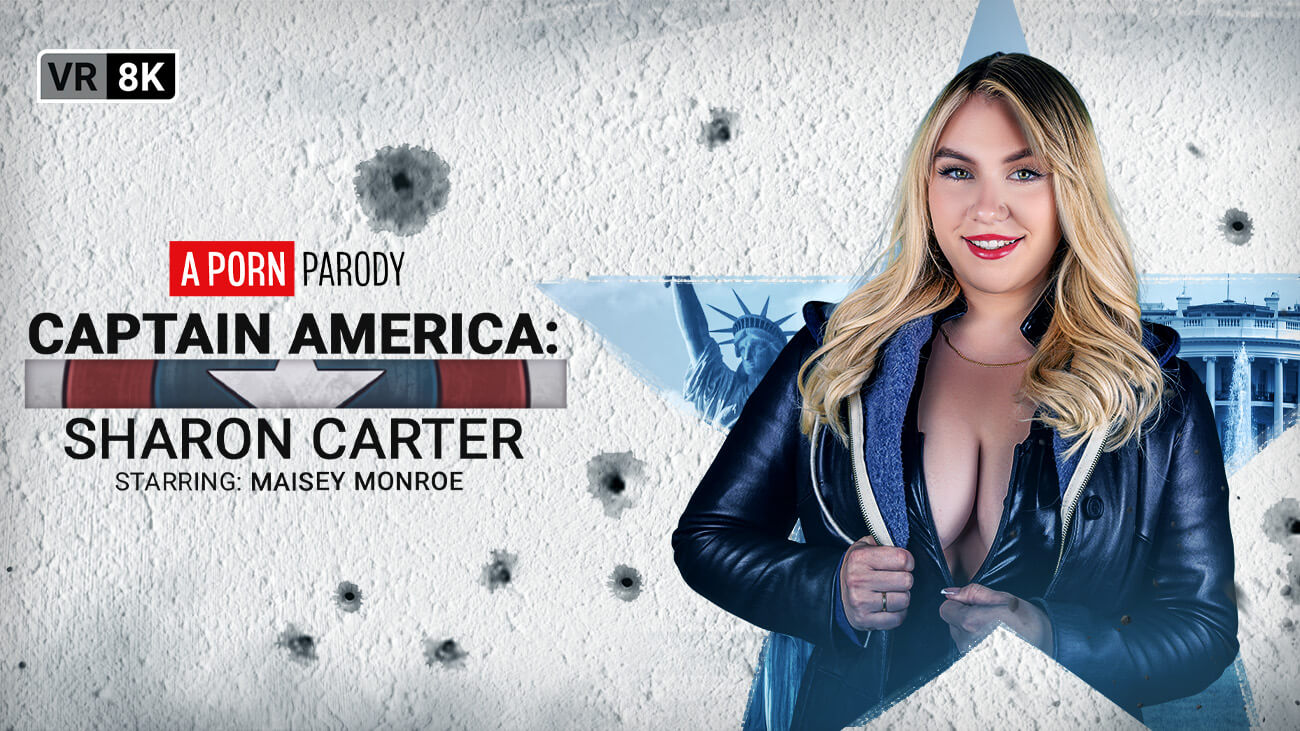Maisey Monroe performs vaginal sex and a blowjob in a Captain America parody with close up shots in 60 FPS VR