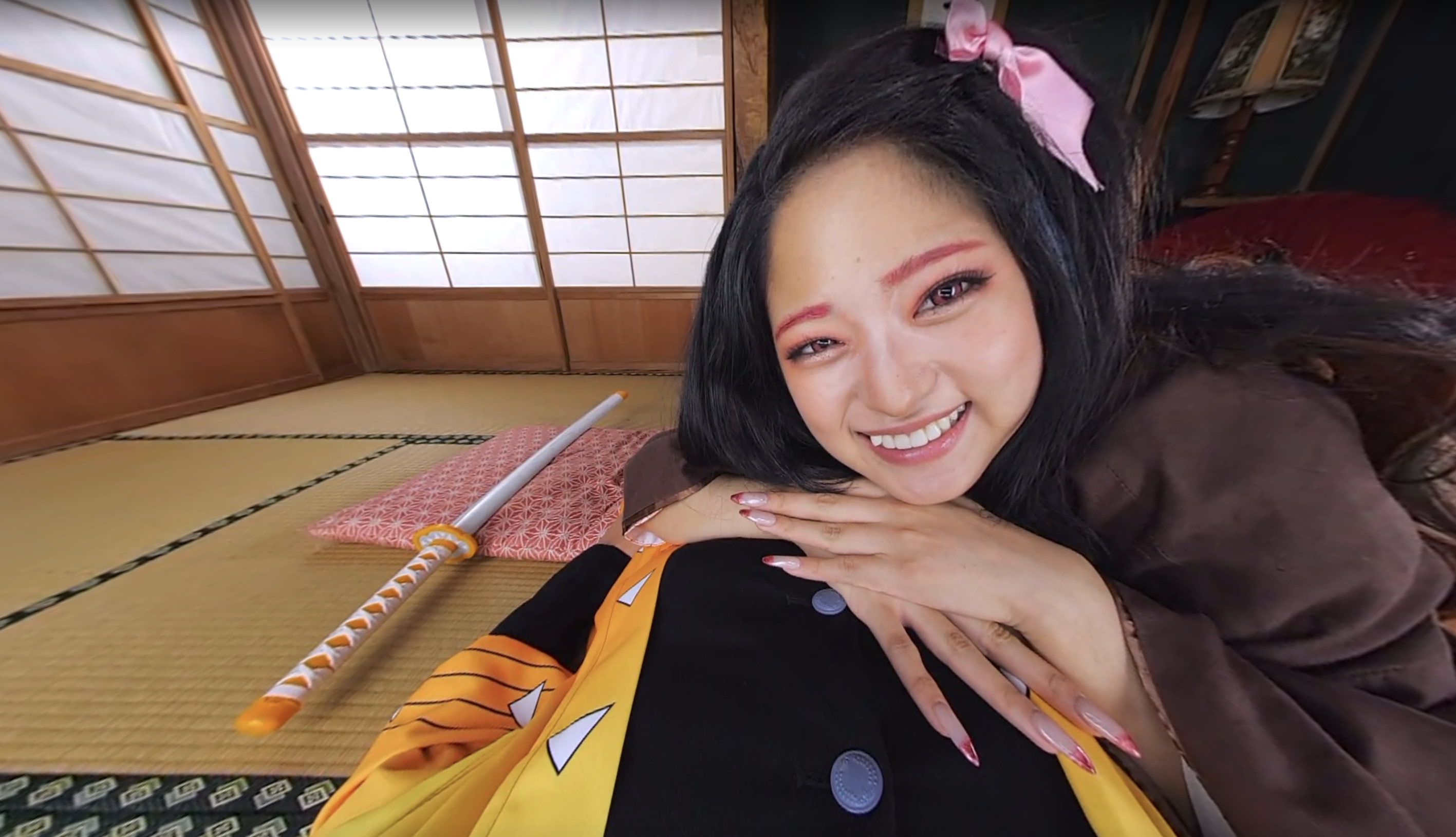 Mitsuki Nagisa performs a POV blowjob in a role play setting with 60 FPS JAV VR production.