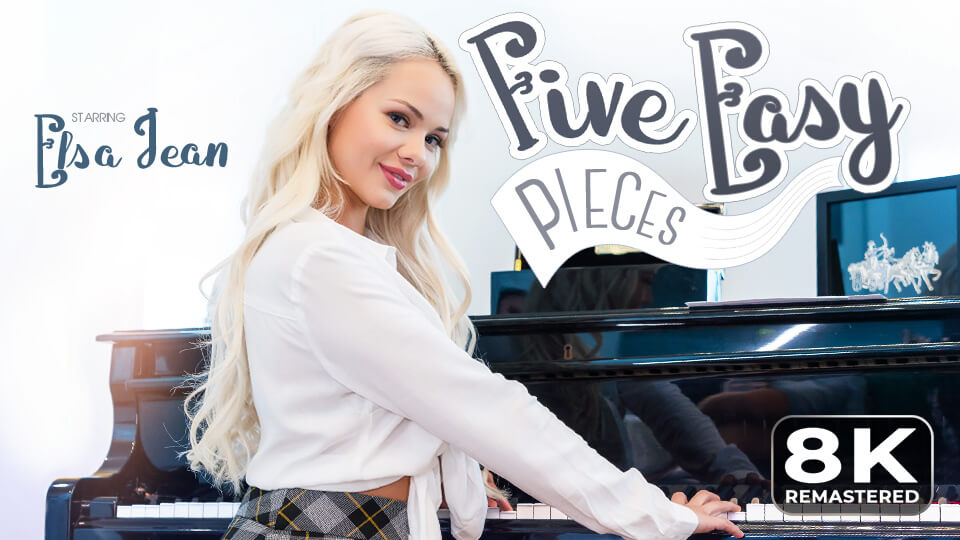 Elsa Jean performs a close up POV blowjob and vaginal sex in this VR Bangers remastered virtual reality video.