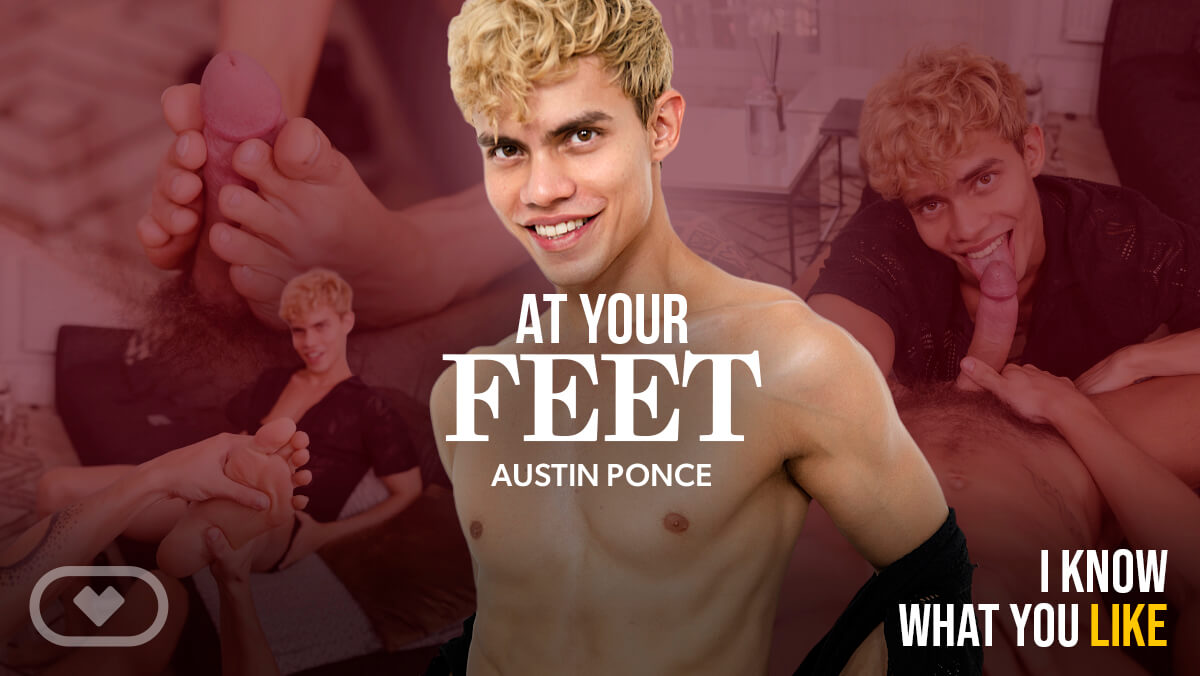 Austin Ponce and Jack Bandit perform a footjob and oral on the viewer in a close up VR scene with 60 FPS.