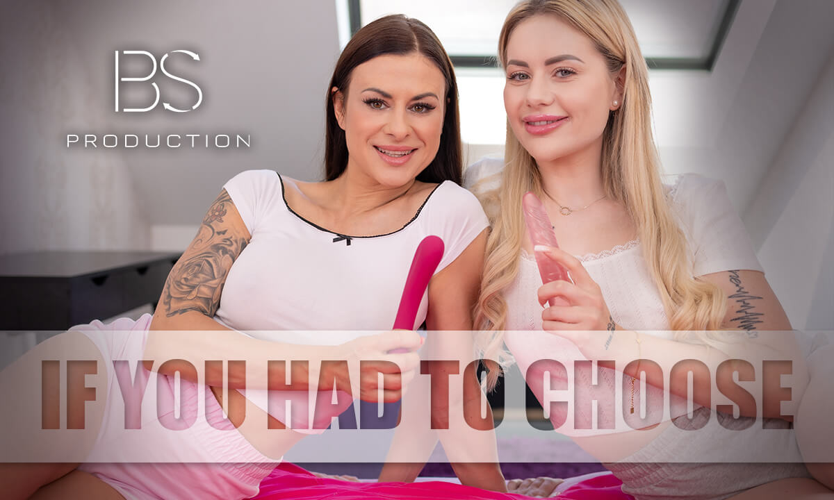 Georgia Koneva performs a POV blowjob and pussy licking on a man while Billie Star watches in a VR scene.