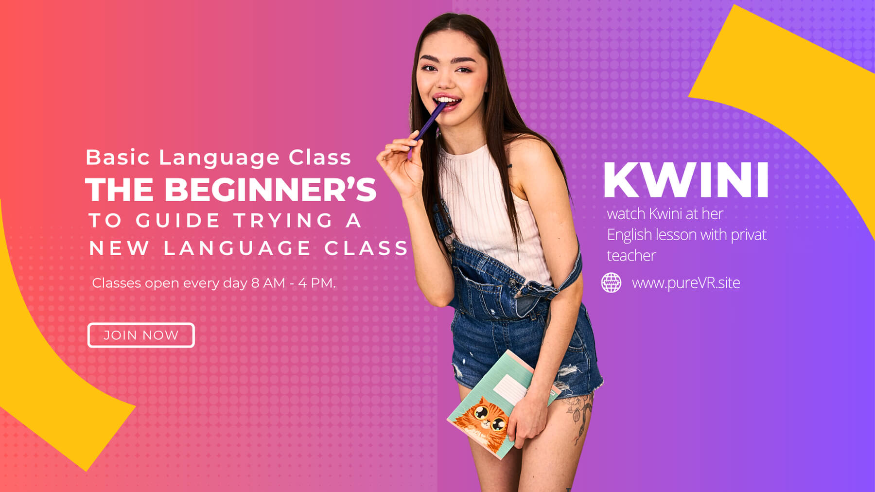 Kwini Kim performs vaginal sex and a blowjob in an English tutoring setting during this PureVR POV adult video.