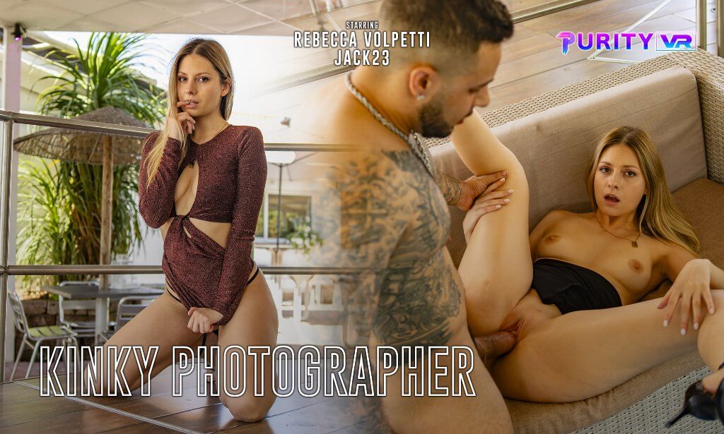 Rebecca Volpetti performs a POV blowjob outdoors in this 60 FPS Italian role play VR video by PurityVR.