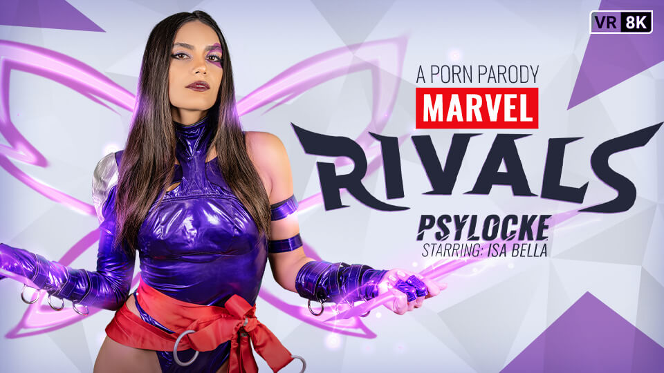 Brunette model Isa Bella in cosplay performs sexual acts in a video game setting with 180 degree VR passthrough.