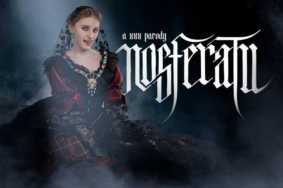 Melody Marks performs a close up POV blowjob in a Nosferatu parody VR video with 60fps medium tits