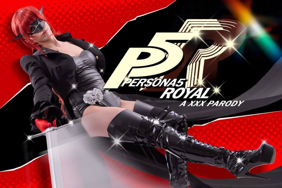 Renee Rose in Persona 5 Royal cosplay performs a POV blowjob with dirty talk in 8K VR passthrough