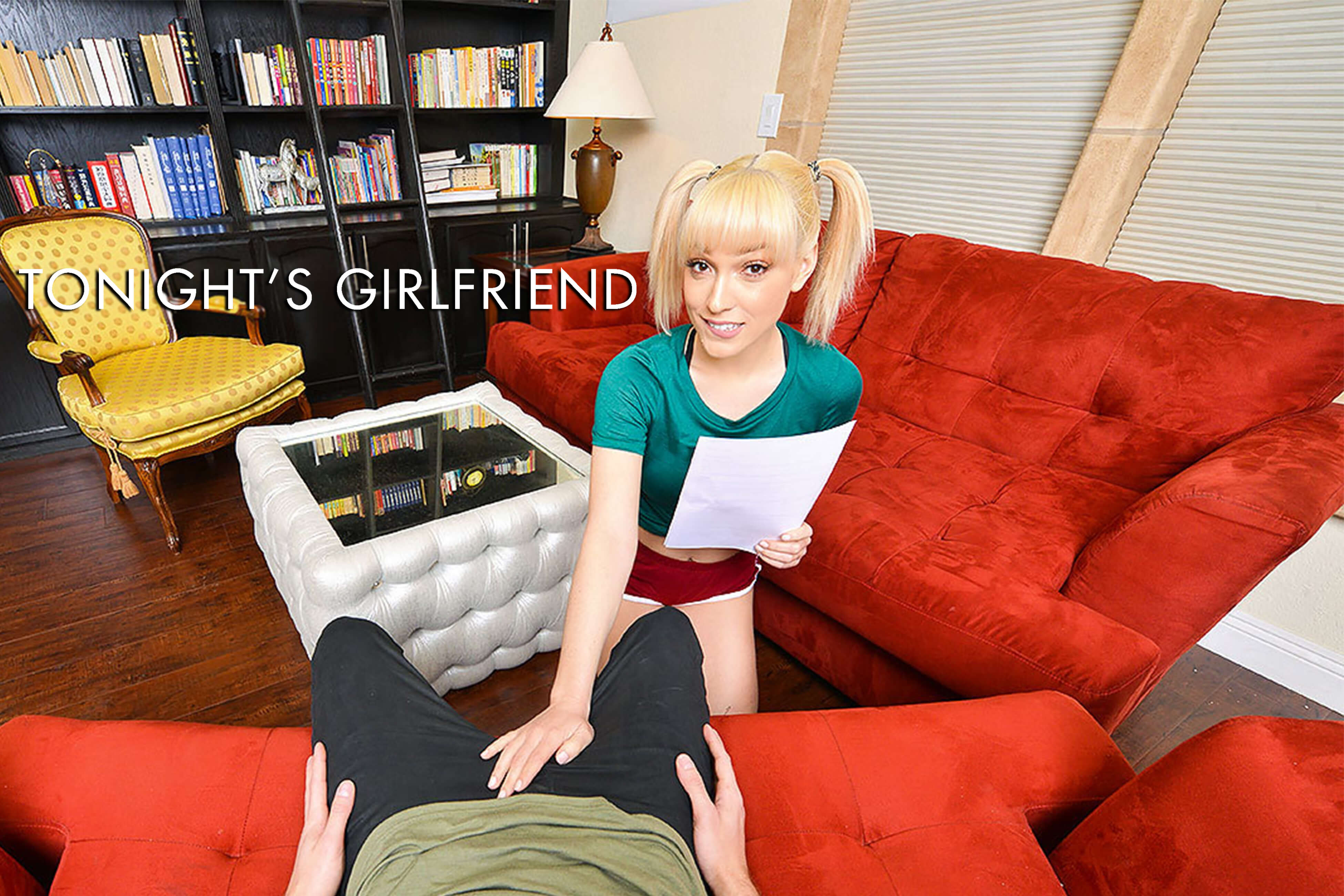 Lily LaBeau with blonde pigtails performs a POV blowjob audition in this 60 FPS adult VR video produced by TonightsGirlfriend.