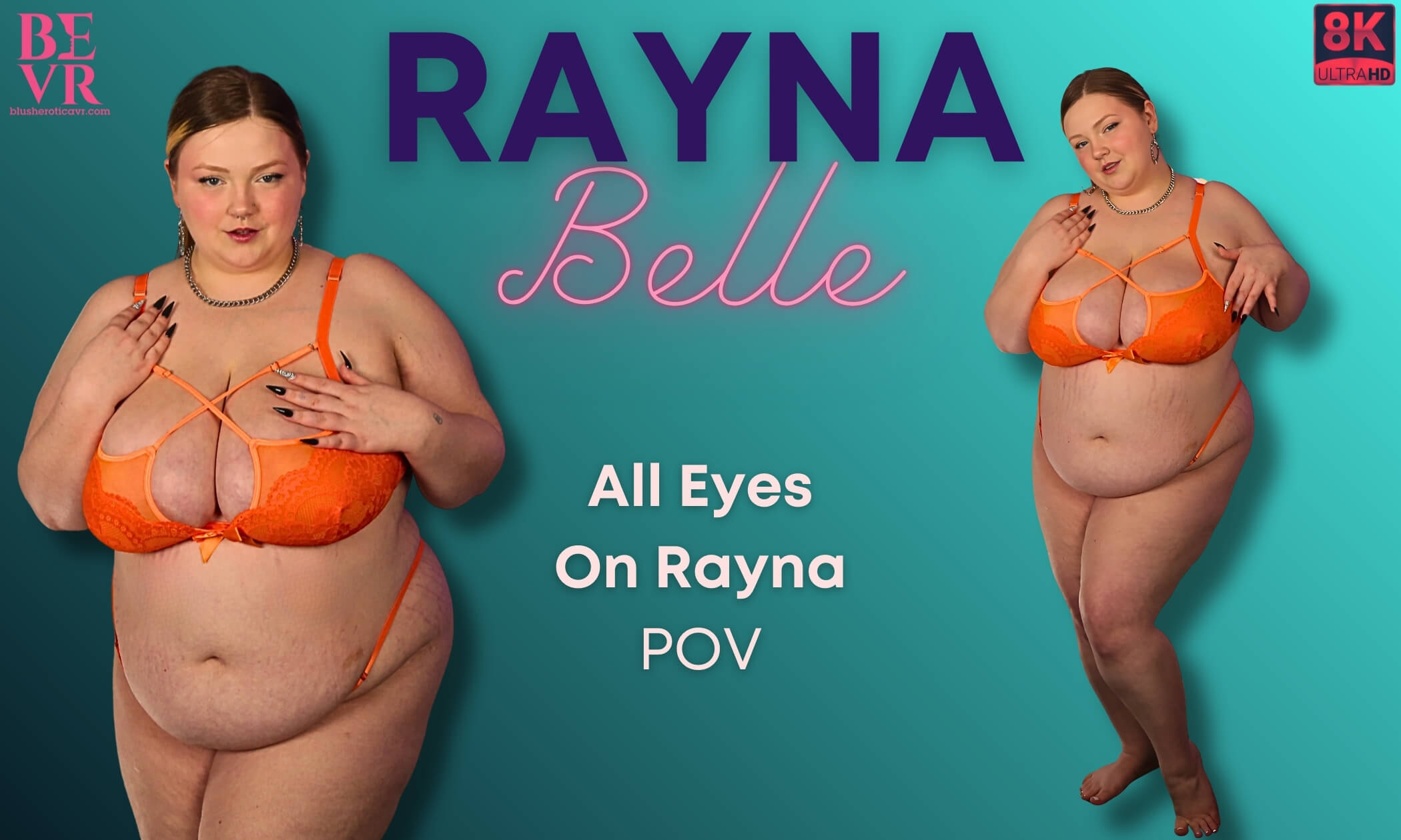 Rayna Belle performs a solo close up in an adult VR video with big tits and 60 frames per second