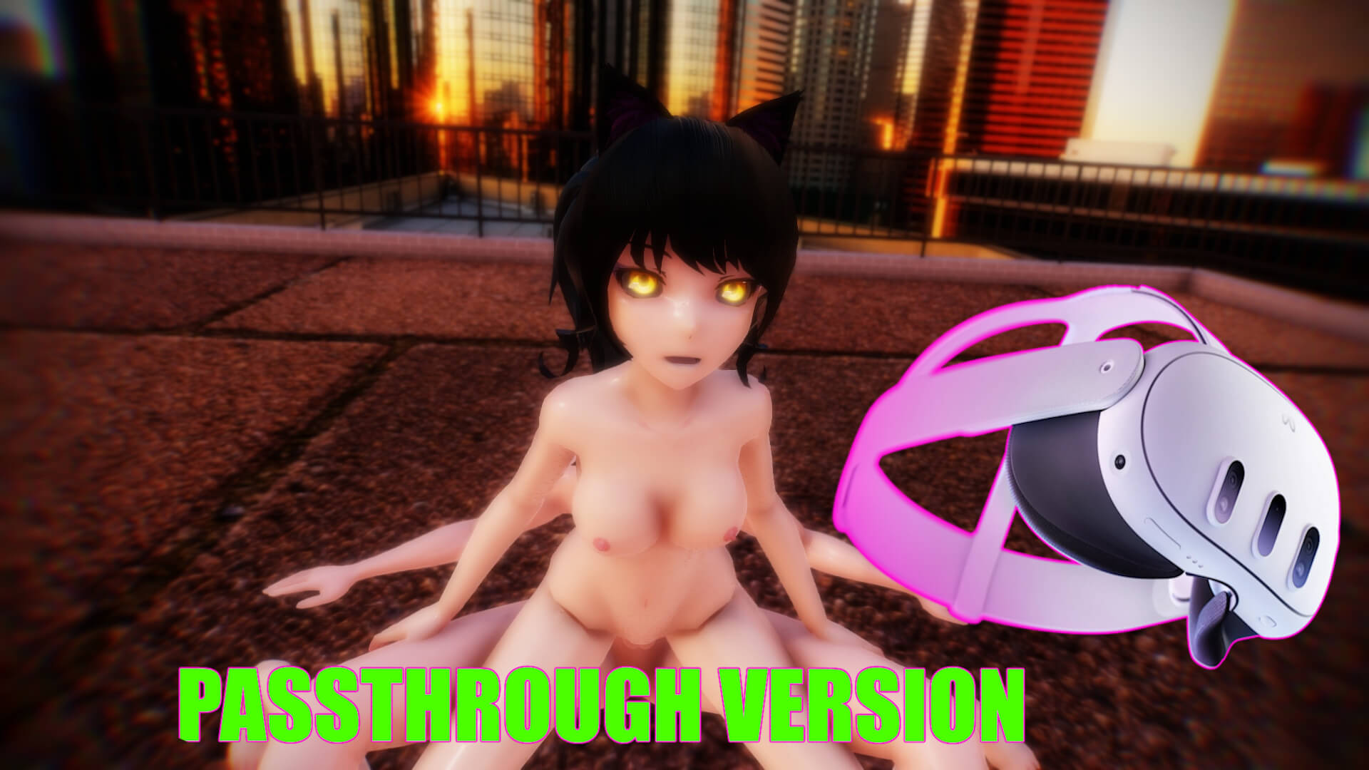 Blake Belladonna rides on a roof in a 6K VR passthrough video captured in 180 degrees with 60 FPS.
