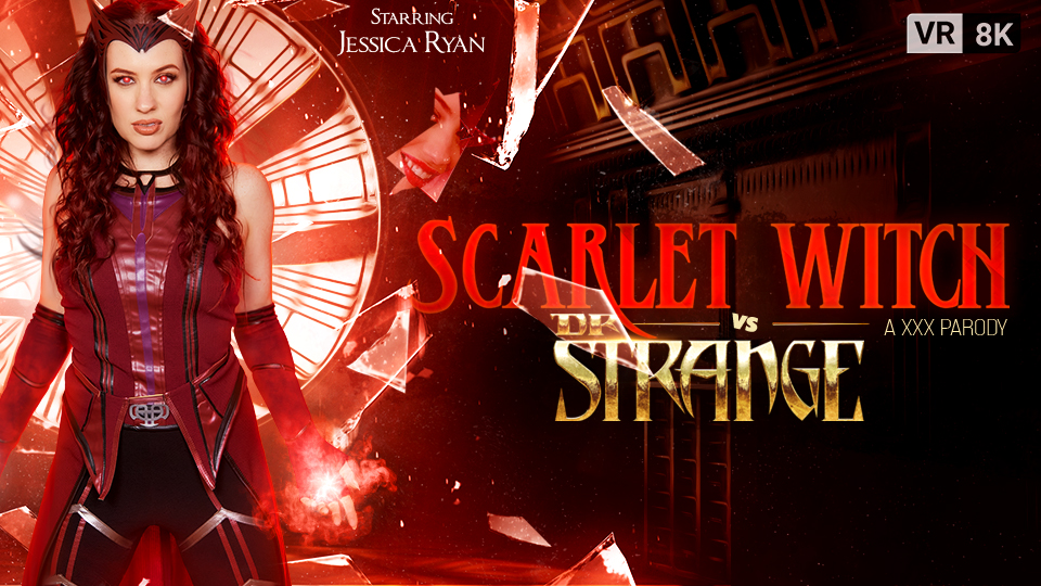 Jessica Ryan as Scarlet Witch performs a POV blowjob on Dr. Strange in this 4K VR parody by VR Conk