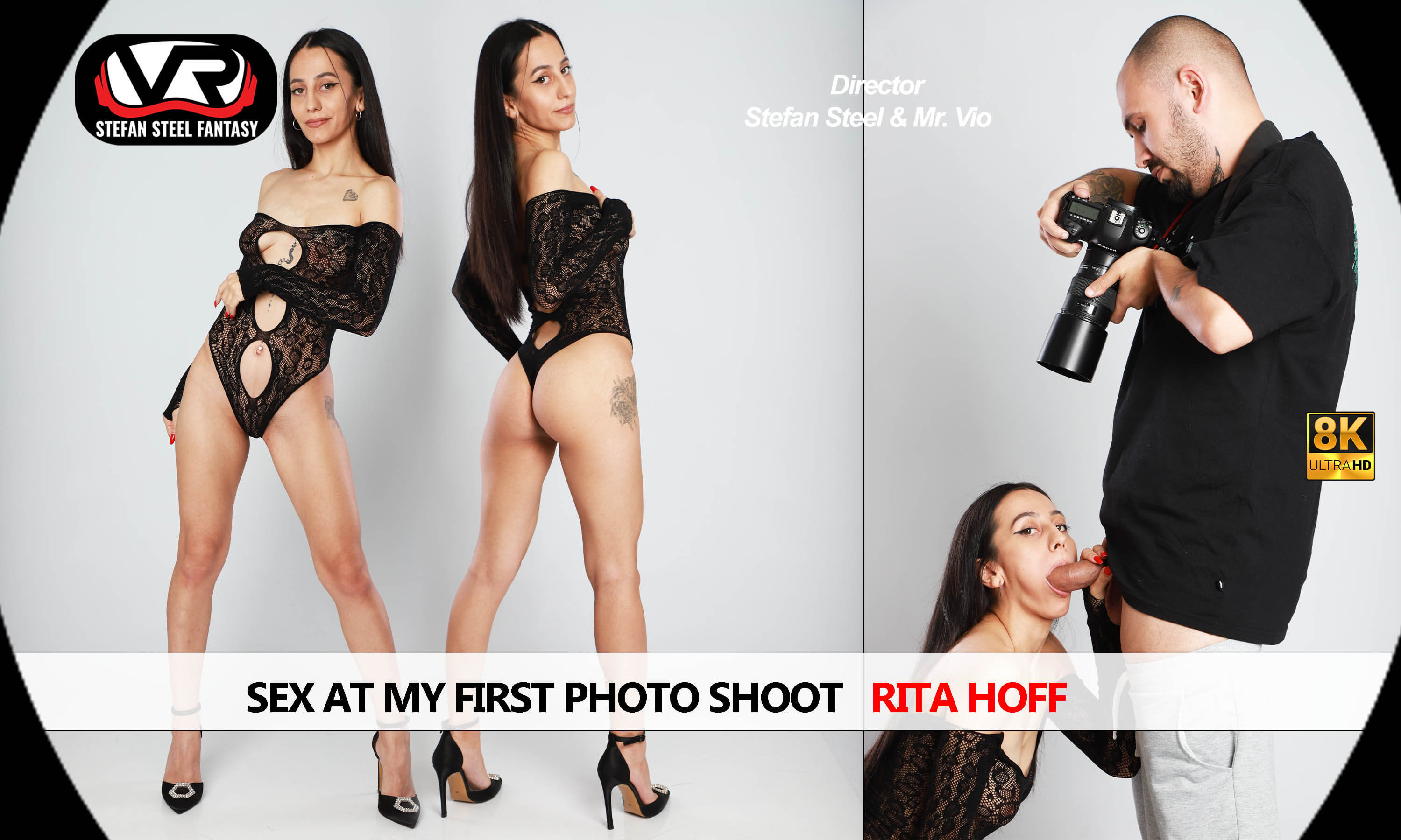 Rita Hoff performs a blowjob and vaginal sex in a close up POV VR scene during Stefan Steel Fantasy production