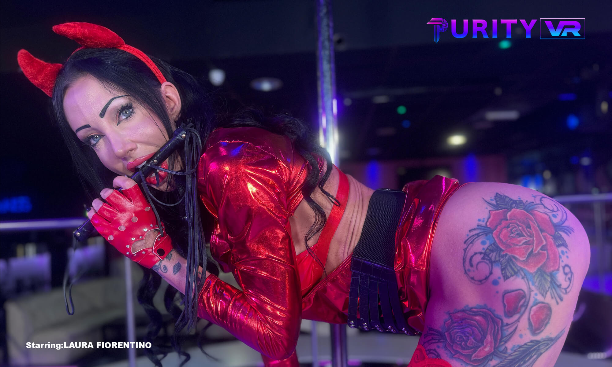 Laura Fiorentino performs a blowjob and titty fuck in a Sinful Devil themed VR POV video produced by PurityVR
