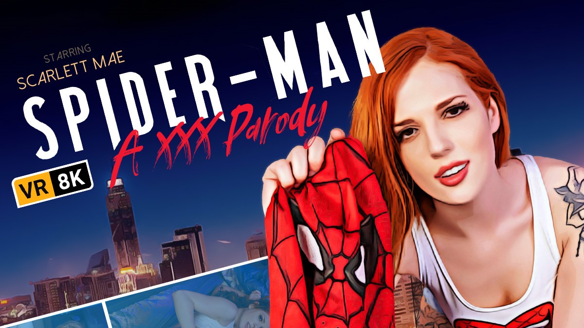 Scarlett Mae in Spider-Man cosplay performs a POV blowjob in 4K VR with 60 FPS graphics and premium production values.