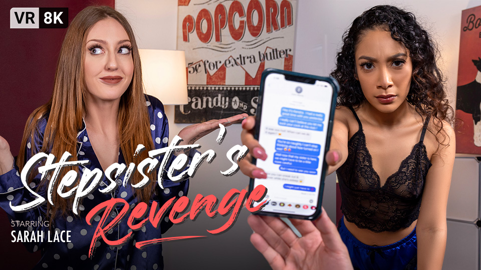 Sarah Lace performs a POV blowjob in a 4K VR Bangers production, featuring brunette stepsister revenge content in 60 frames per second.