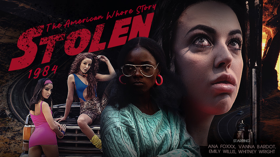 Emily Willis, Whitney Wright, and Ana Foxxx in a horror POV group scene filmed in 4K VR with 60 FPS graphics.