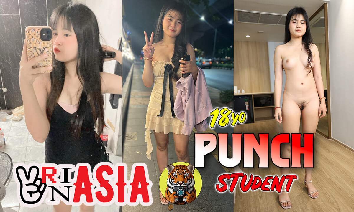 Punch VrinAsia performs vaginal sex and oral pleasure in a hotel room setting captured in immersive VR POV footage.