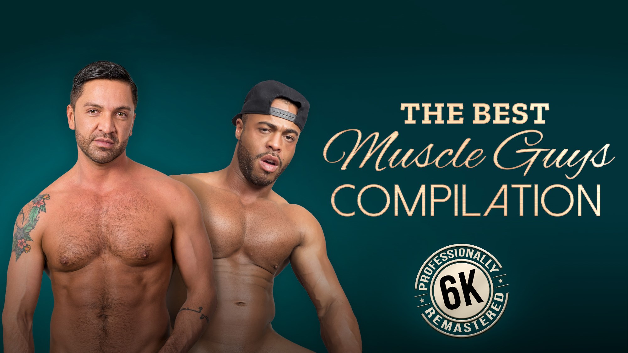 A compilation of muscular gay men in 4K VR scenes featuring premium quality and 60 FPS playback for immersive viewing.