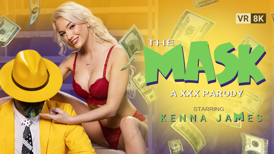 Kenna James performs a POV blowjob in cosplay while wearing a mask in this 4K VR Conk production featuring 60 FPS Passthrough video.