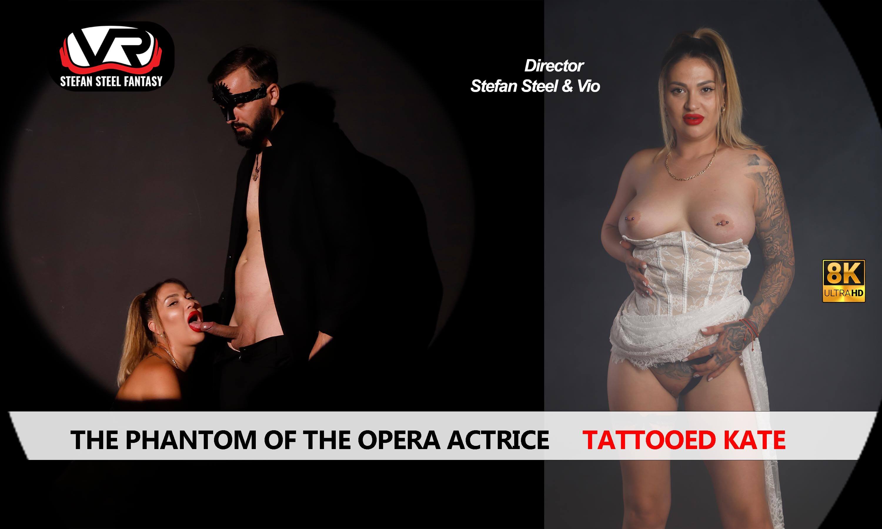 Tattooed Kate performs oral and intercourse in a VR fantasy scene captured in 60 FPS and 8K resolution.