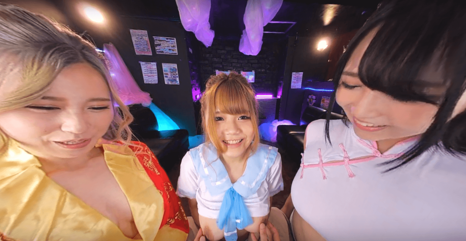 Riho Takahashi, Ria Itano, and Kokona Asakura perform vaginal sex and blowjobs in Tokyo for this 8K VR POV adult video.