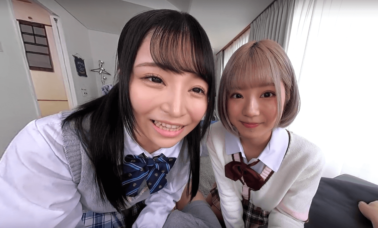 Brunette models Nonoka Sato and Rurucha perform POV blowjobs in JAV VR 60 FPS production by SOD Harem