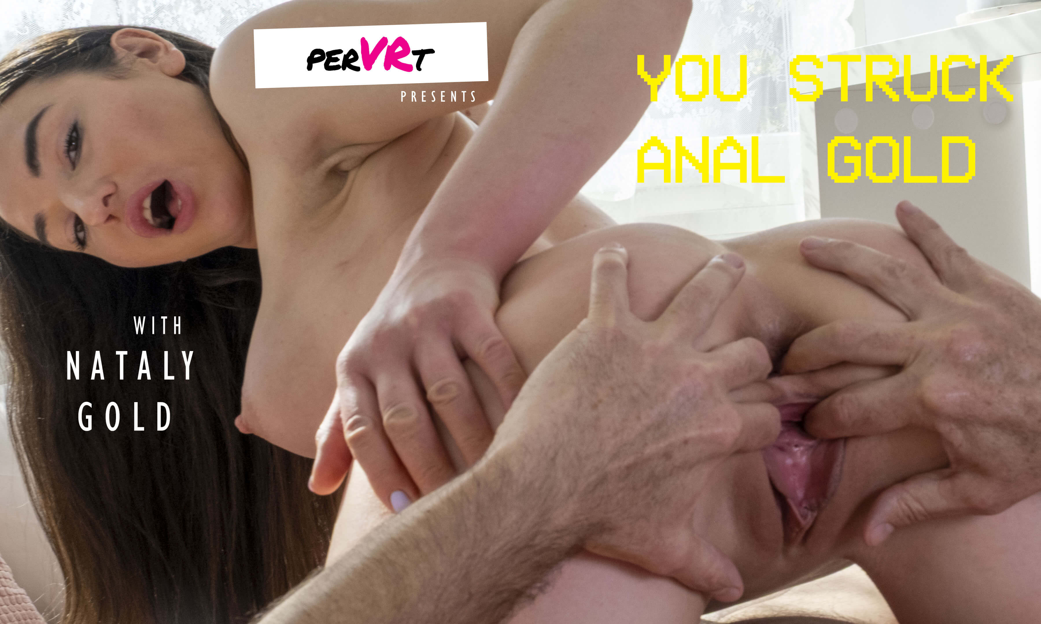 Nataly Gold performs anal and vaginal sex in a POV VR scene for perVRt