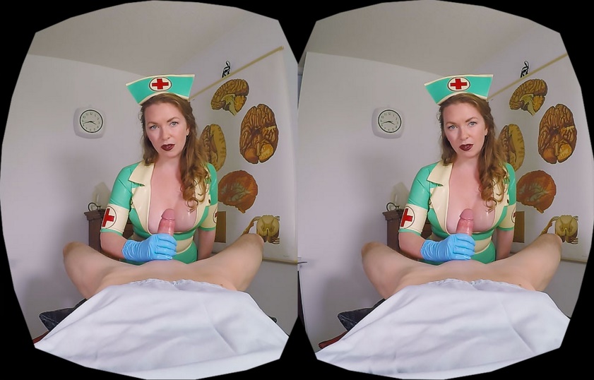 Mistress T performs a POV blowjob in a premium 4K VR scene featuring a busty woman with large breasts.