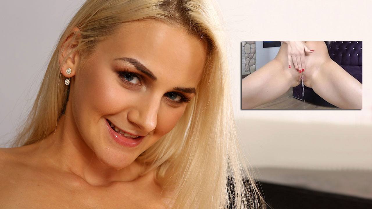 Katy Sky performs a solo fetish act in a VR video featuring European teen content and 60 FPS playback.