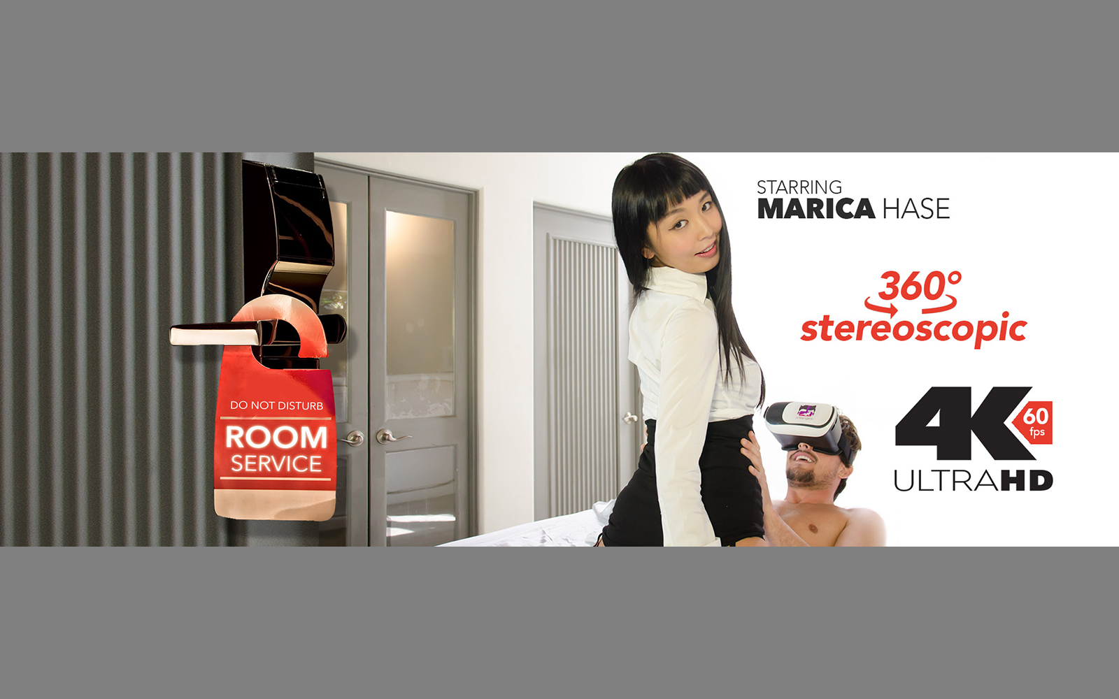 Marica Hase performs oral sex and intercourse in a hotel room setting, captured in a VR POV style with 4K resolution.