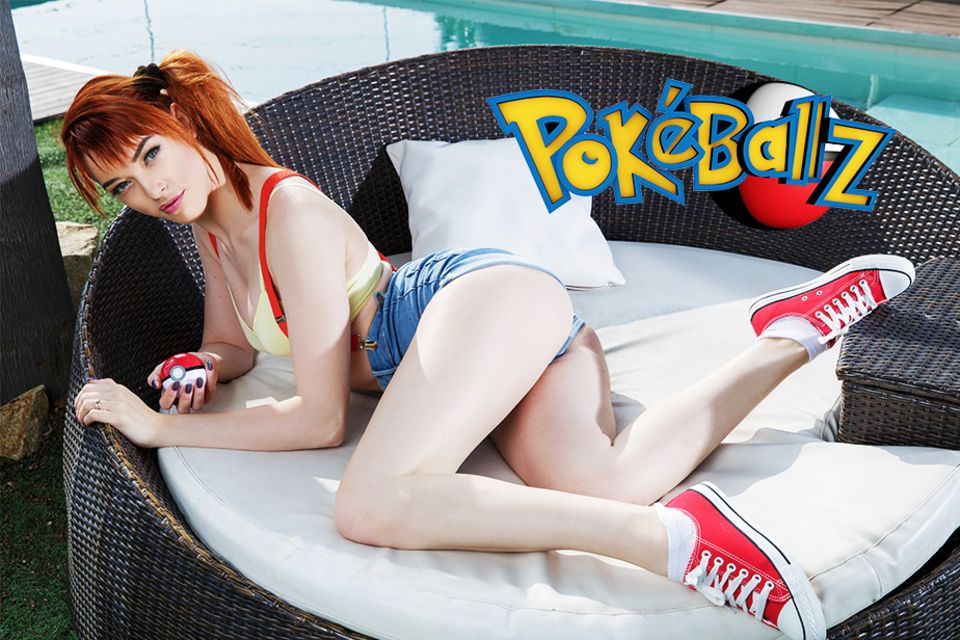 Anny Aurora receives a POV blowjob in German tight cosplay outdoors in 60 FPS VR video by VRCosplayX