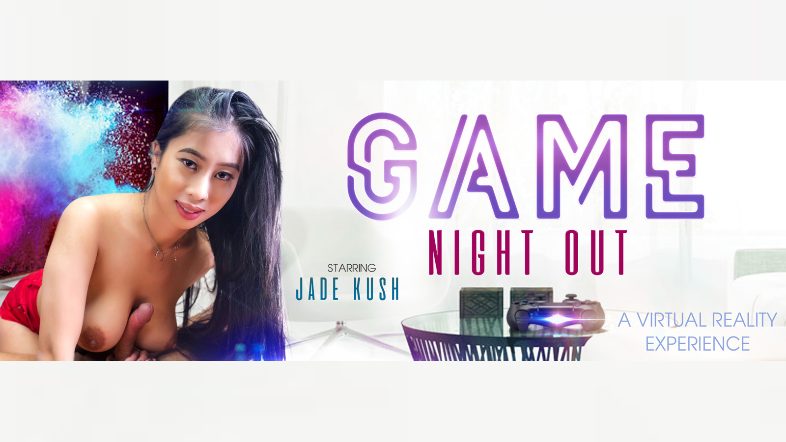 Jade Kush performs a footjob and titty fuck in a cyberpunk POV VR video with 60 frames per second rendering.