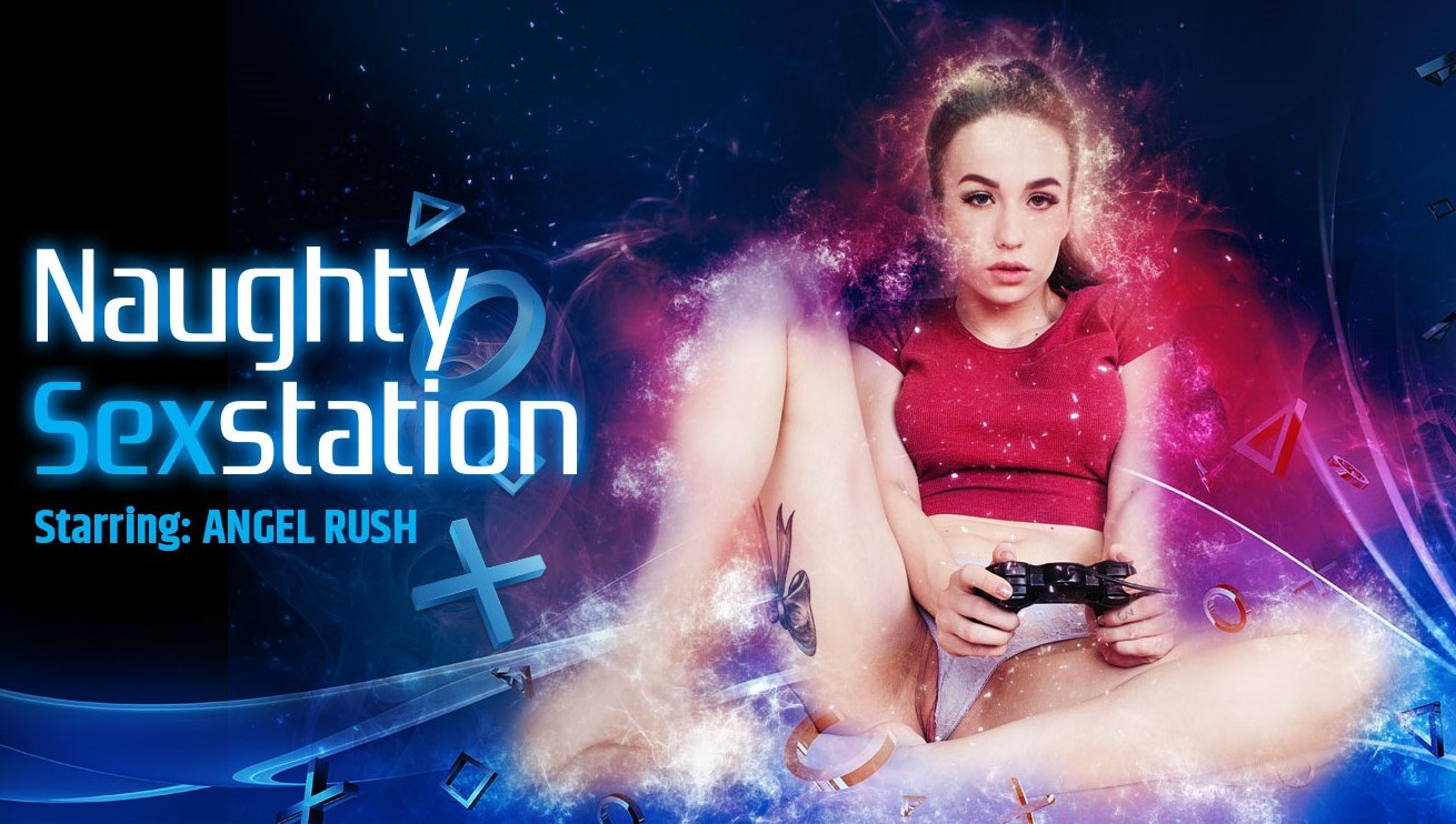 Brunette Angel Rush performs a solo VRPFilms action in 4K 60 FPS VR footage featuring big tits.