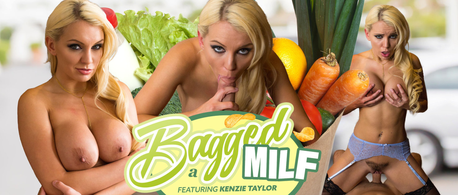 Kenzie Taylor performs a POV blowjob while kissing in a digitally remastered 4K VR video