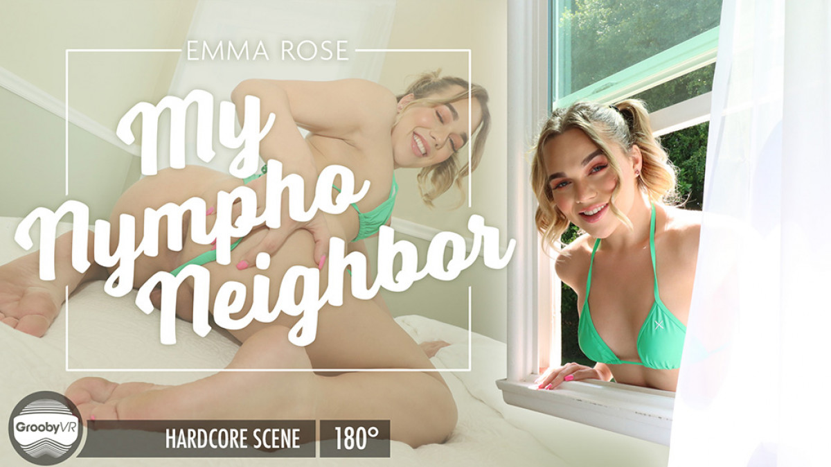 Emma Rose performs a POV blowjob in 4K 180 degree VR with a nympho neighbor theme by GroobyVR