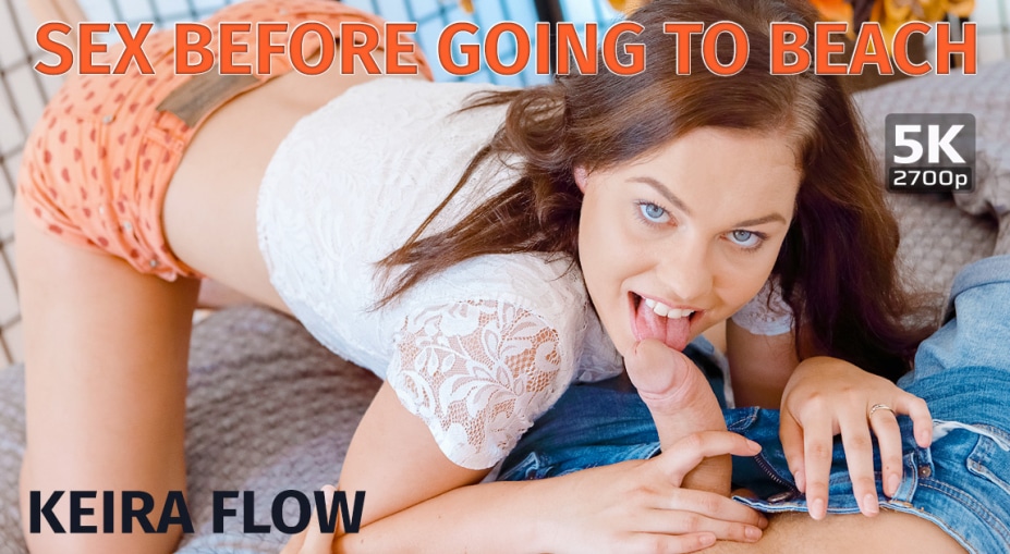 Keira Flow performs a blowjob outdoors near the beach in this VR POV video with 60 FPS and premium quality.