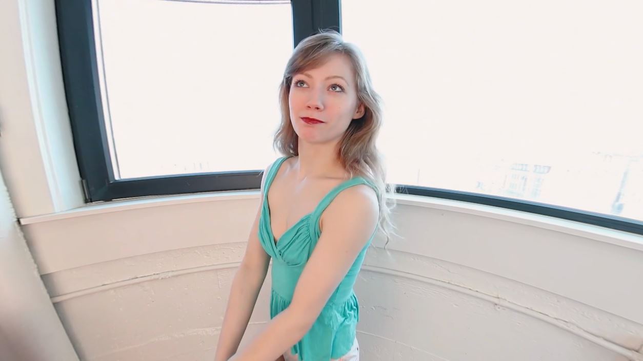 Emma Scarlett performs solo softcore action with dirty talk in a YanksVR production featuring 60 FPS VR visuals.