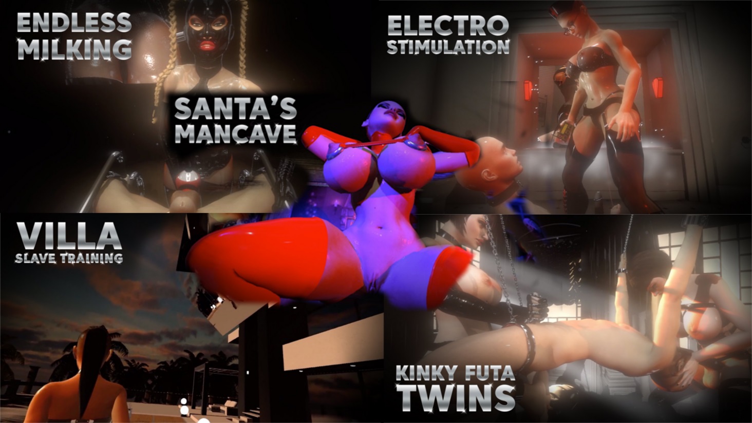 VR game thumbnail showing FemDomination Chronicles Chapter 2 by Citor3 with Spatial Audio and 6DoF mechanics in a 3D environment