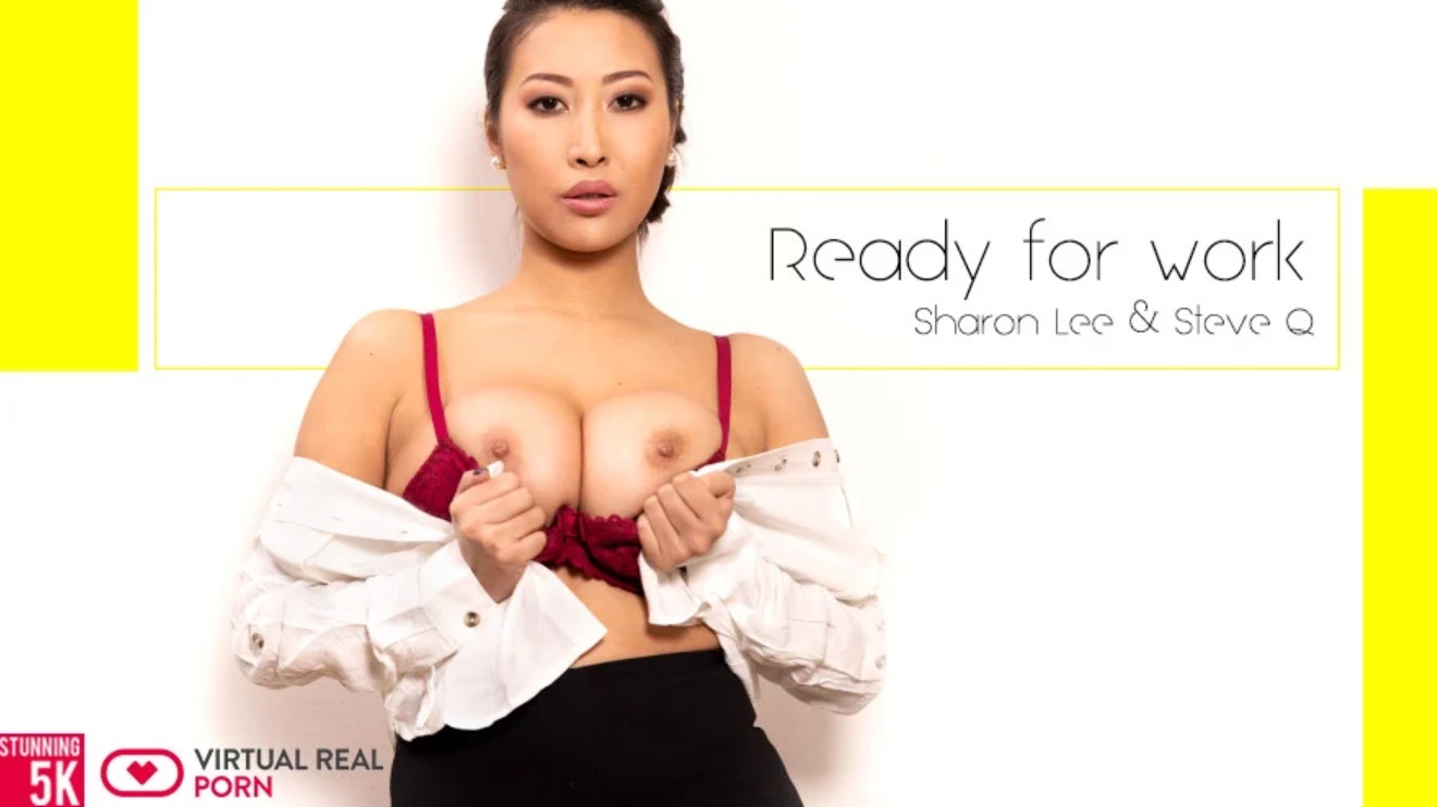 Sharon Lee performs a POV blowjob in a VR simulation with 60fps and 8K resolution for Virtual Real Porn.
