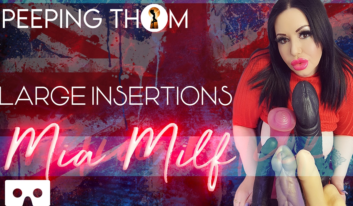 Brunette British model Mia Milf receives large insertions in a Peeping Thom 4K 60 FPS VR scene with realistic passthrough visuals.