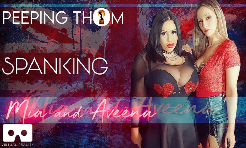 Aveena performs pussy licking on Mia in a British lesbian domination scene filmed in 4K VR with 60 FPS.