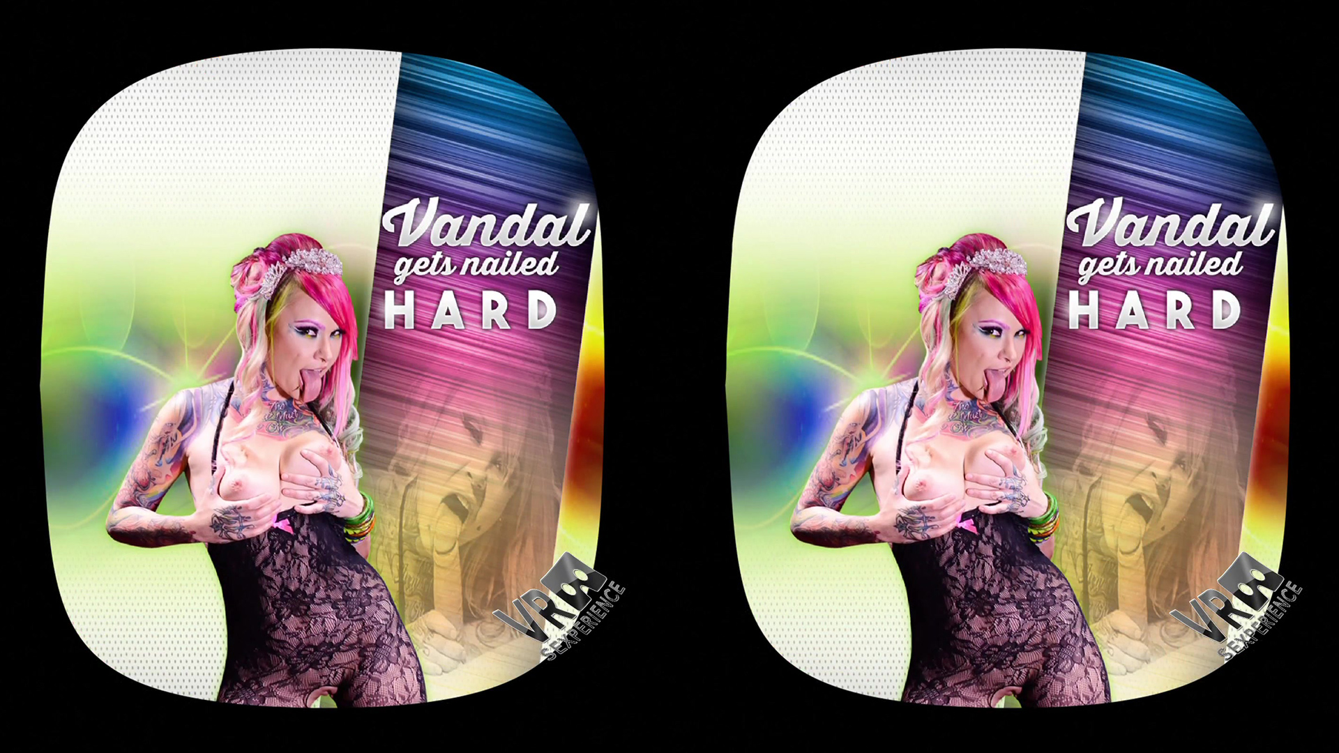 Vandal Vyxen performs a POV blowjob in a fisheye VR scene with 4K resolution and 60 FPS.
