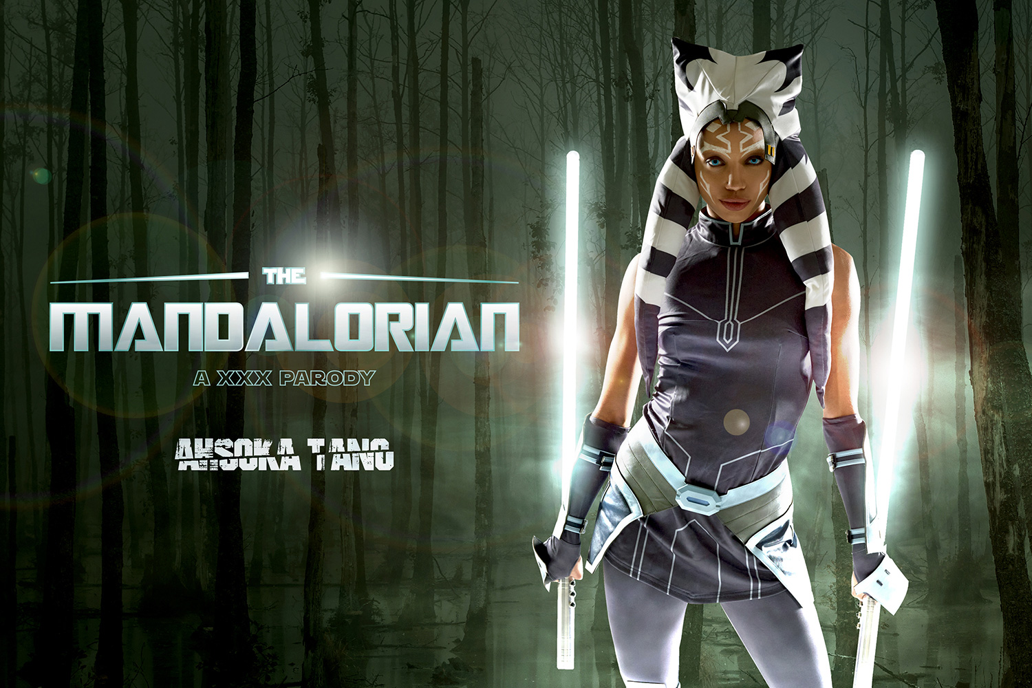Alexis Tae as Ahsoka Tano in a cyberpunk VR cosplay scene filmed in 4K POV
