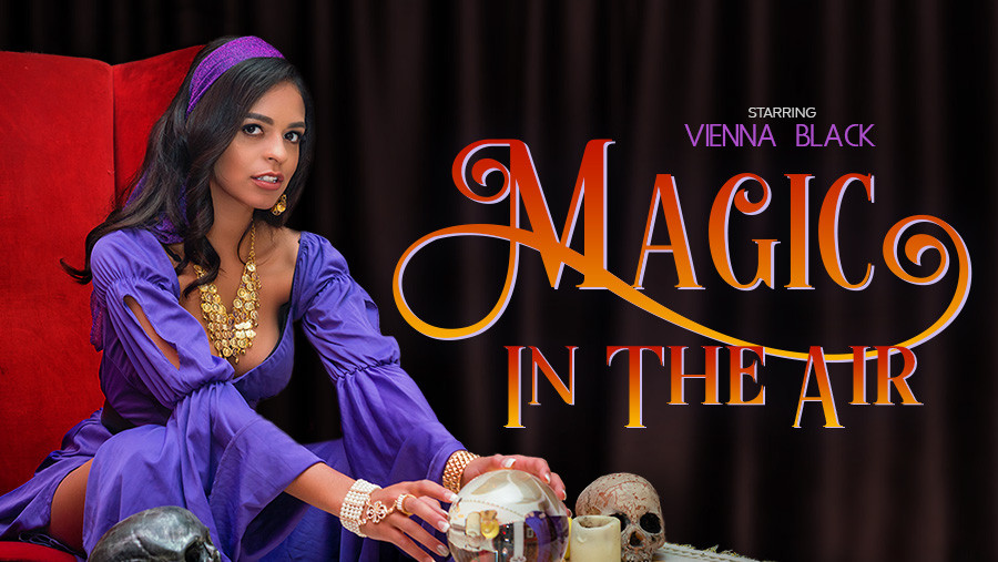 Vienna Black performs a POV blowjob in cosplay for VR Conk in 4K 60 FPS Magic In The Air