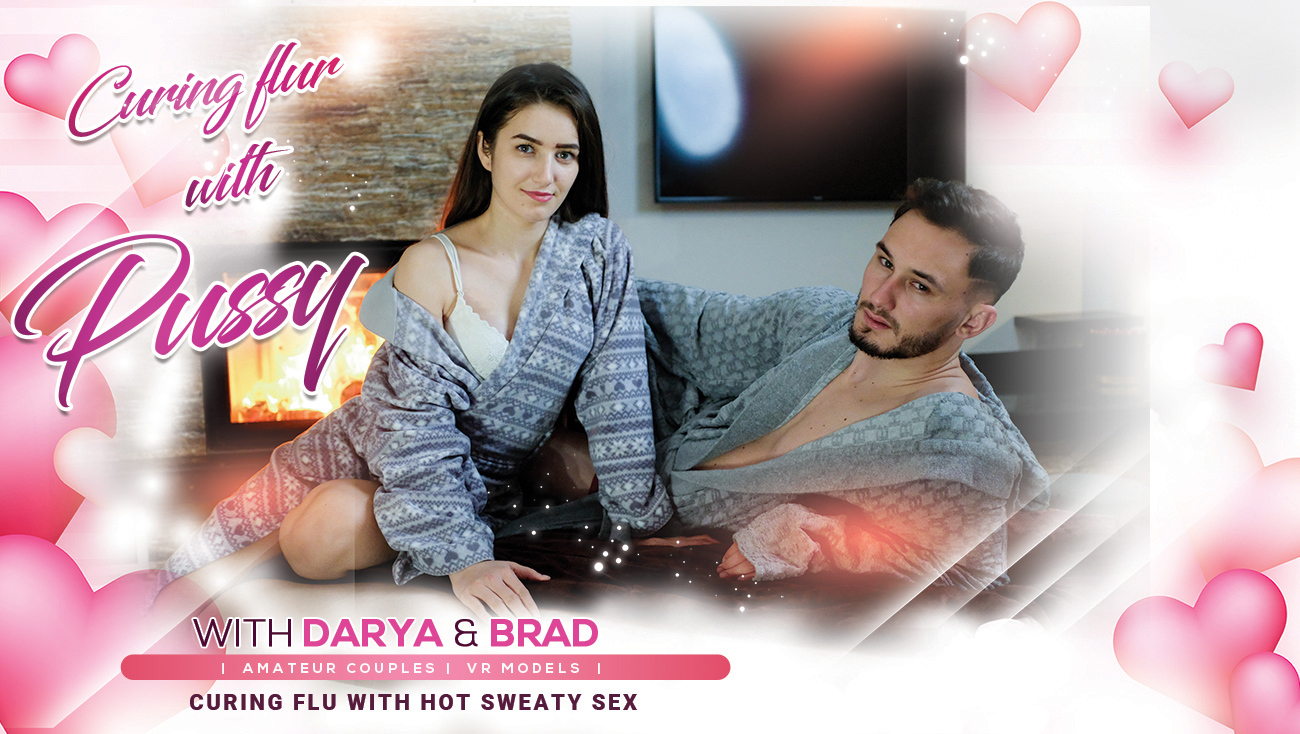 Brunette Darya performs oral sex on Brad in a VRStars 4K VR POV scene filmed at 60 frames per second