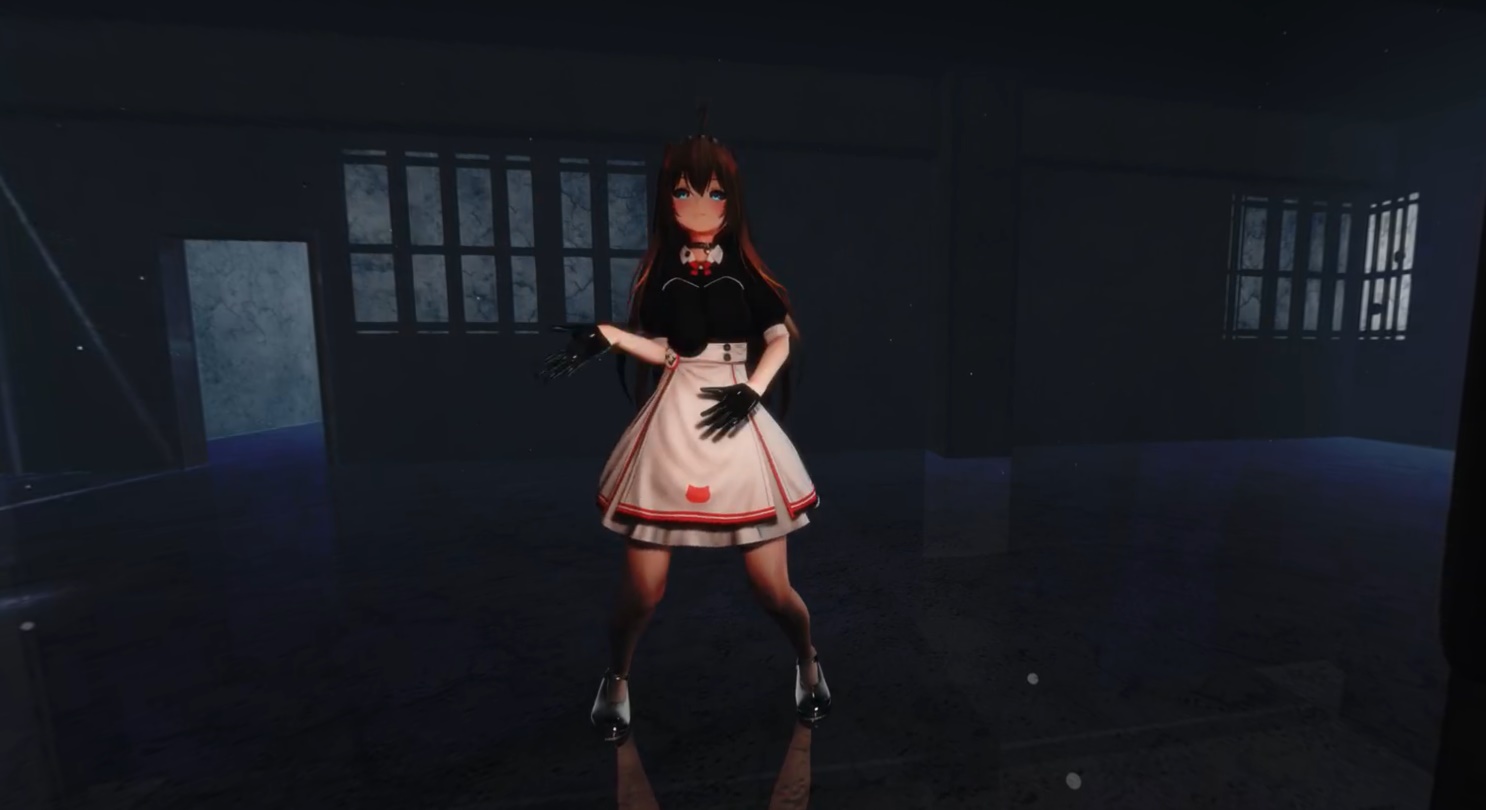 CGI cartoon character kyo-chan in an adult VR parody produced by SashimiCream featuring 4K 6K 180 degree resolution for immersive viewing