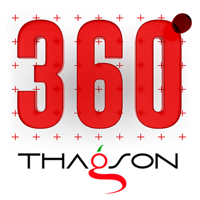 THAGSON VR studio logo — 50 scenes featuring immersive virtual reality adult entertainment content for headsets and mobile platforms.